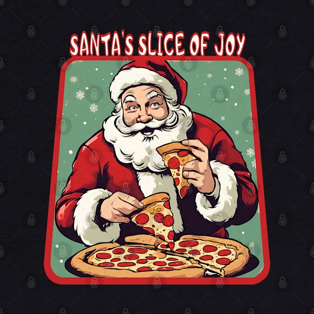 Santa Claus eat pizza by Ilustradamus